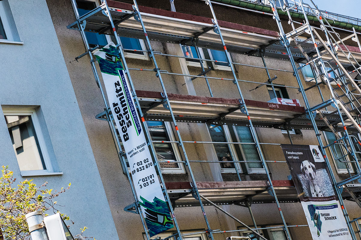 Gerüstbanner für einen Malerbetrieb Im Digitaldruckl