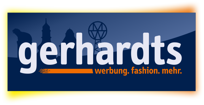 Logo Gerhardts Werbung mit buntem Schatten